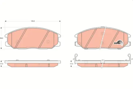Тормозні (гальмівні) колодки TRW automotive GDB3297