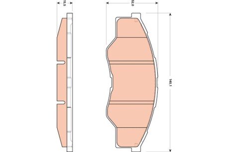 Тормозні (гальмівні) колодки trw automotive GDB3500