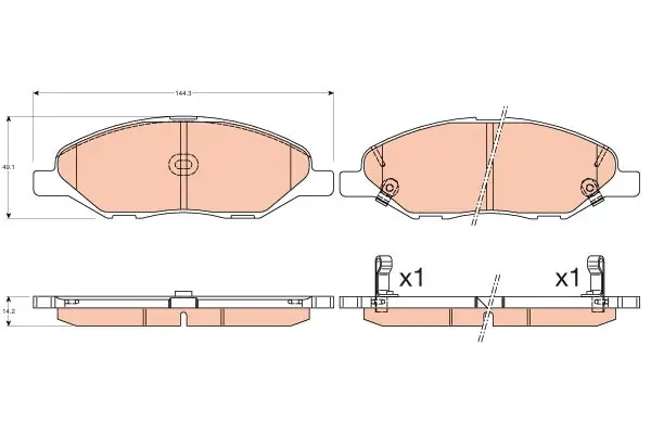 Передние тормозные колодки TRW automotive GDB3577