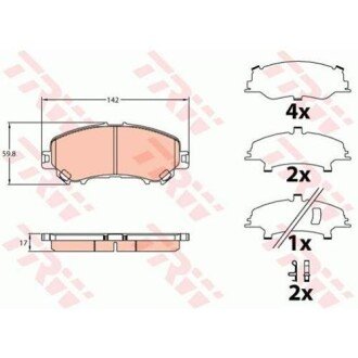 Тормозные колодки trw automotive GDB3648 на Ниссан Х (икс) трейл т32