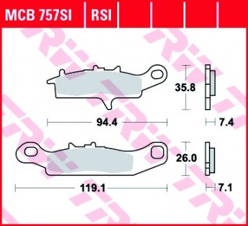 Тормозные колодки trw automotive MCB757SI