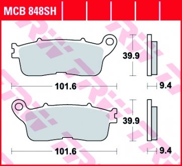 Задние тормозные колодки trw automotive MCB848SH