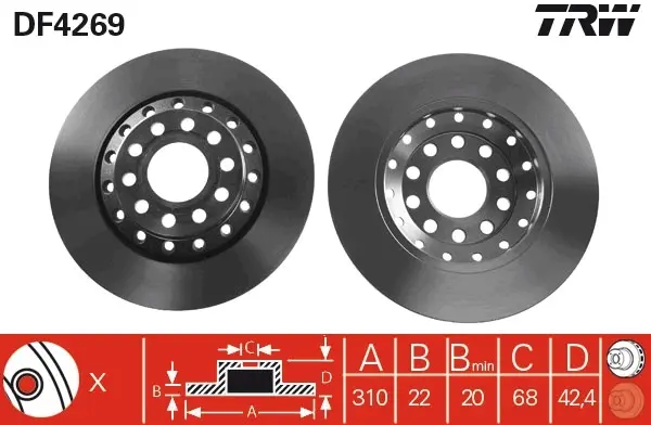 Вентильований гальмівний диск TRW automotive DF4269 (фото 1)