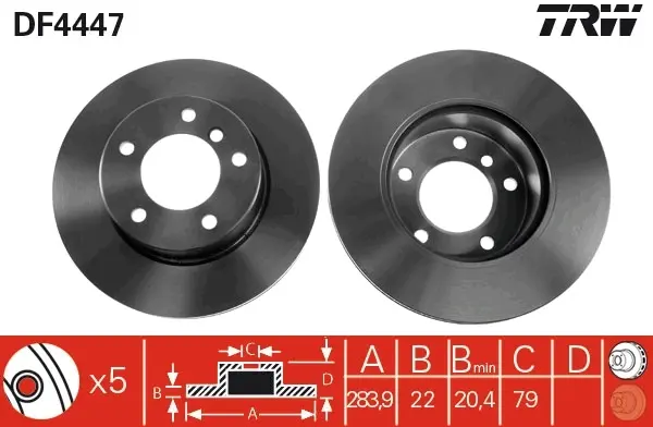 Вентилируемый тормозной диск TRW automotive DF4447