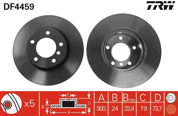 Вентилируемый тормозной диск TRW automotive DF4459