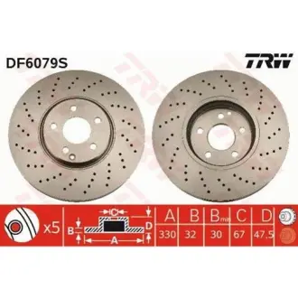 Вентилируемый тормозной диск TRW automotive DF6079S