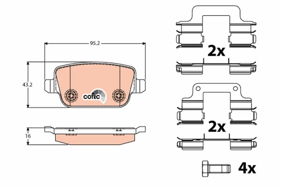 Задние тормозные колодки TRW automotive GDB1708