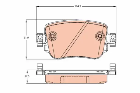 Задні тормозні (гальмівні) колодки TRW automotive GDB2042