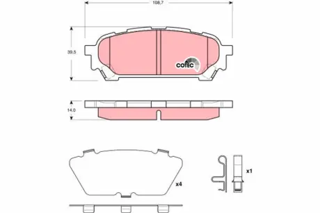Задние тормозные колодки TRW automotive GDB3395