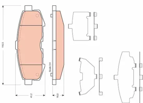 Задние тормозные колодки TRW automotive GDB3406