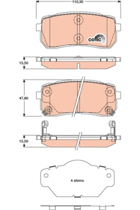 Задние тормозные колодки TRW automotive GDB3449