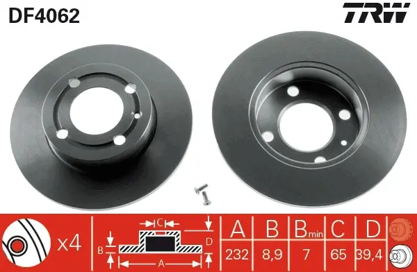 Задний тормозной диск TRW automotive DF4062
