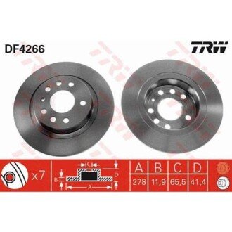 Задний тормозной диск trw automotive DF4266 на Фиат Крома 154