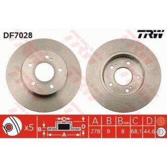 Задний тормозной диск trw automotive DF7028 на Infiniti I