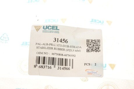 Втулка (резинка) переднего стабилизатора ucel 31456