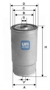 Паливний (топливный) фільтр ufi 24.012.00