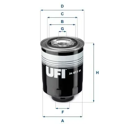 Паливний (топливный) фільтр UFI 24.411.00 (фото 1)