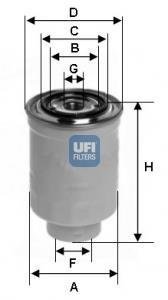 Паливний (топливный) фільтр ufi 24.452.00