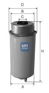 Паливний (топливный) фільтр ufi 24.455.00