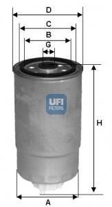 Паливний (топливный) фільтр ufi 24.H2O.01