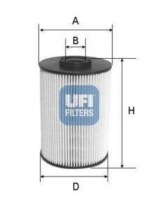 Паливний (топливный) фільтр ufi 26.037.00