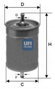 Паливний (топливный) фільтр ufi 31.500.00