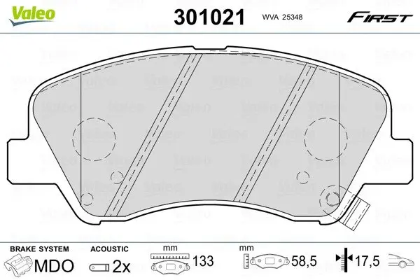 Передні тормозні (гальмівні) колодки Valeo phc 301021 (фото 1)