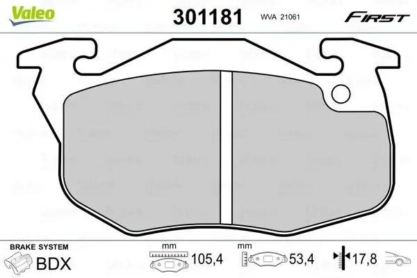 Передние тормозные колодки valeo phc ""301181"