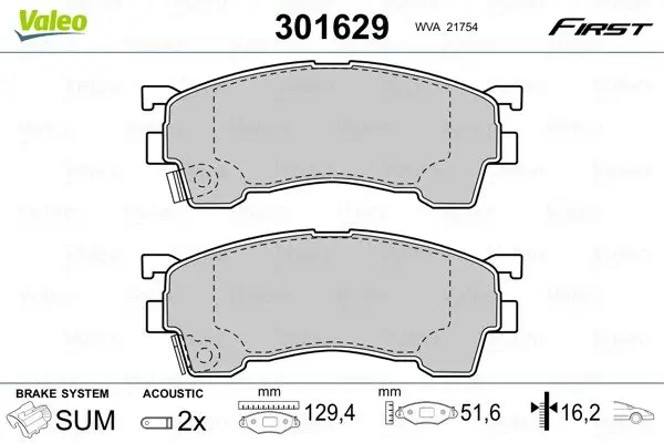 Передние тормозные колодки valeo phc ""301629"