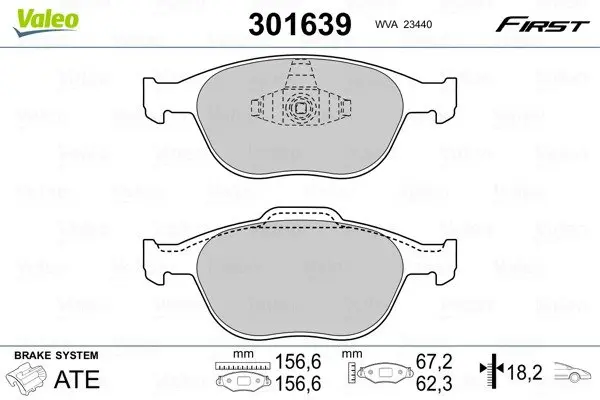 Передние тормозные колодки valeo phc 301639