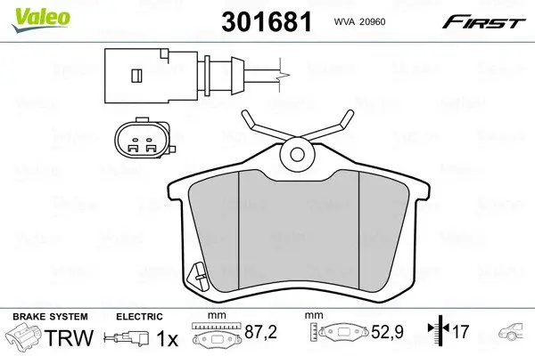 Гальмівні колодки First FORD/SEAT/VW Galaxy/Alhambra/Sharan ""R ""95-10 valeo phc 301681
