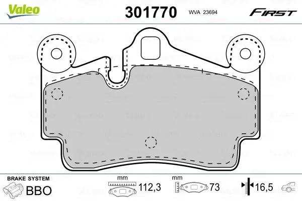 Гальмівні колодки First AUDI/PORSCHE/VW Q7/Cayenne/Touareg ""R ""02-15 valeo phc 301770