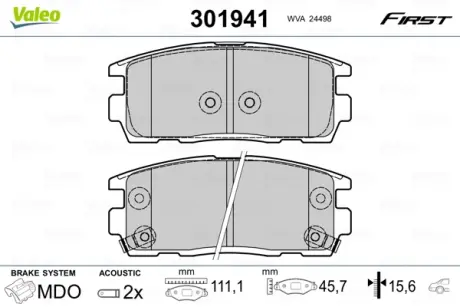 Гальмівні колодки First CHEVROLET/OPEL Captiva/Antara ""R ""06>> valeo phc 301941 Chevrolet Captiva c140