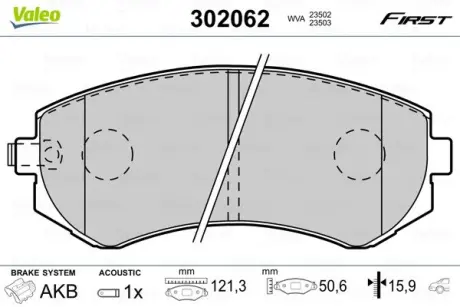 Передние тормозные колодки valeo phc 302062 Ниссан Almera n15