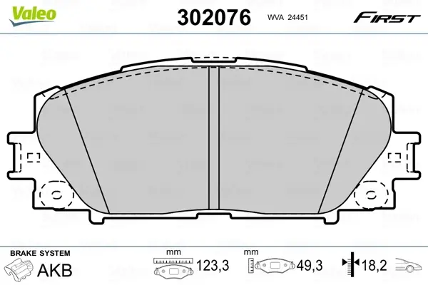 Передние тормозные колодки valeo phc 302076