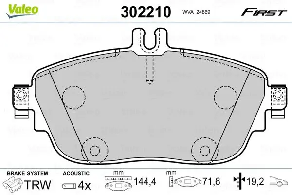 Передні тормозні (гальмівні) колодки Valeo phc ""302210" (фото 1)