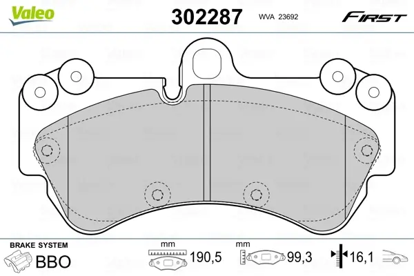 Передние тормозные колодки valeo phc 302287
