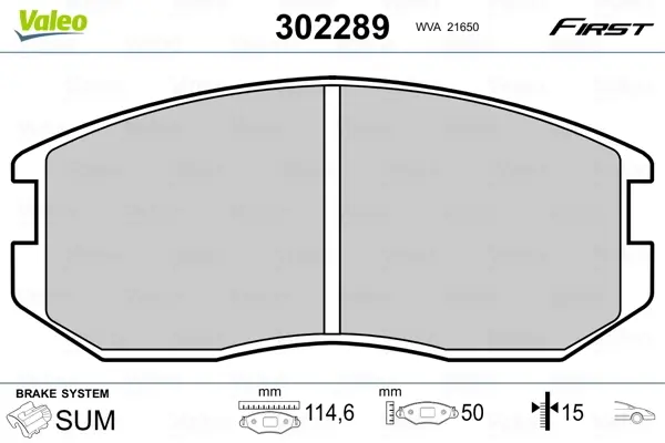 Передні тормозні (гальмівні) колодки Valeo phc 302289 (фото 1)