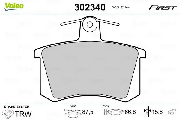 Гальмівні колодки First AUDI 100/200/80/90/A4/A6 ""R ""77>> valeo phc 302340