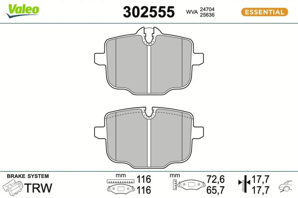 Гальмівні колодки First BMW 5/6/7/8/X3/X4/X5/X6/X7 ""R ""15>> valeo phc 302555