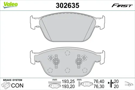 Гальмівні колодки First AUDI A8/Q5 ""F ""09-18 valeo phc ""302635"