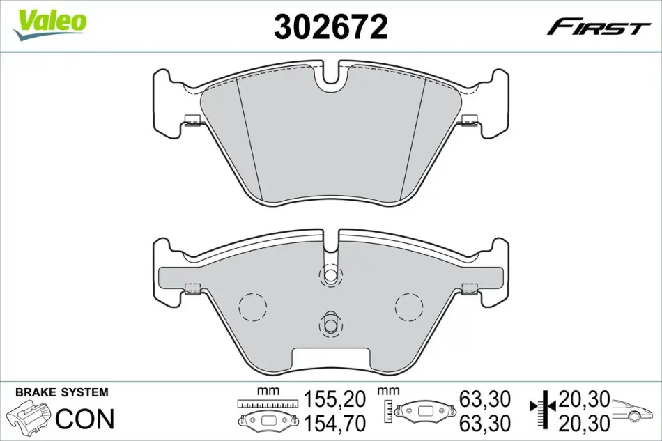 Передні тормозні (гальмівні) колодки Valeo phc 302672 (фото 1)