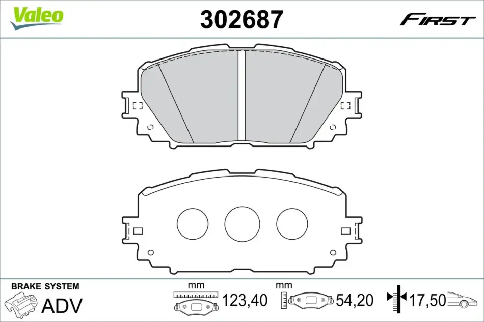 Передні тормозні (гальмівні) колодки Valeo phc ""302687" (фото 1)