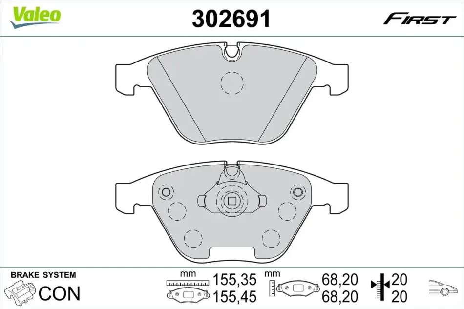 Передние тормозные колодки valeo phc 302691