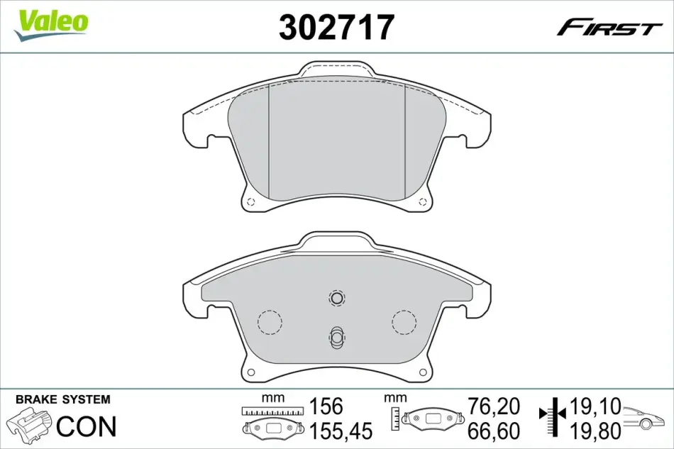 Передні тормозні (гальмівні) колодки Valeo phc ""302717" (фото 1)