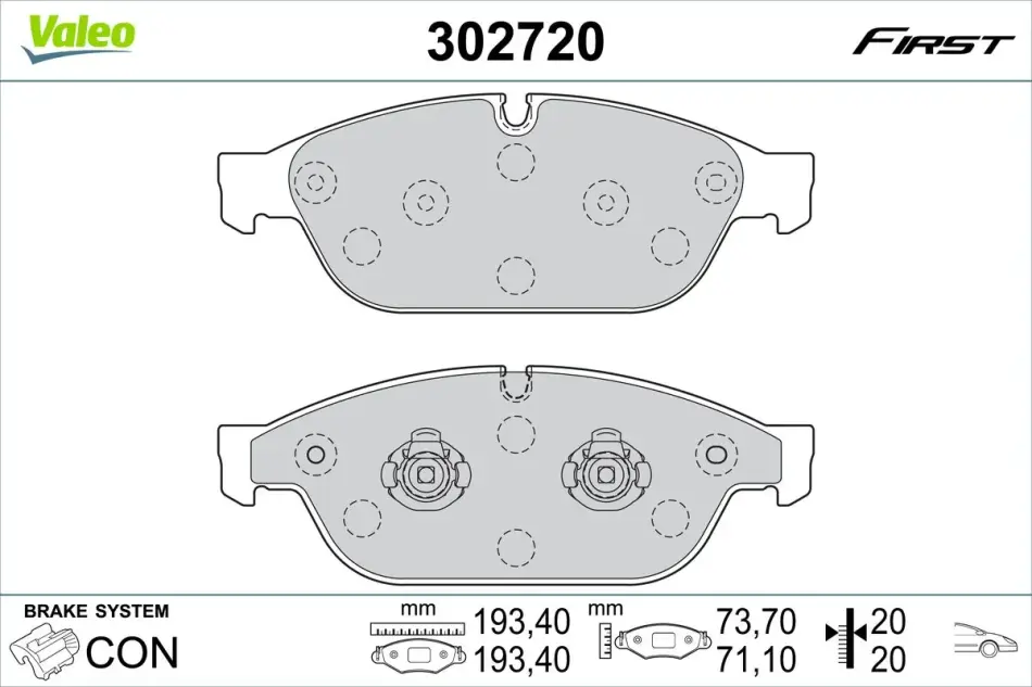 Гальмівні колодки First AUDI A6/A7/A8 ""F ""07-18 valeo phc ""302720"