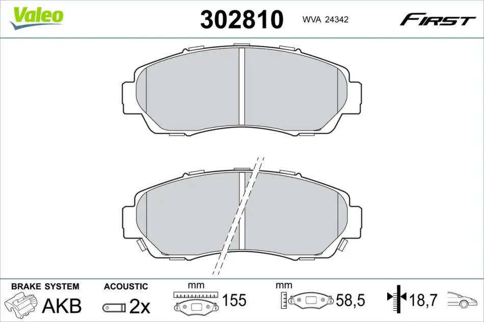 Передні тормозні (гальмівні) колодки Valeo phc 302810 (фото 1)