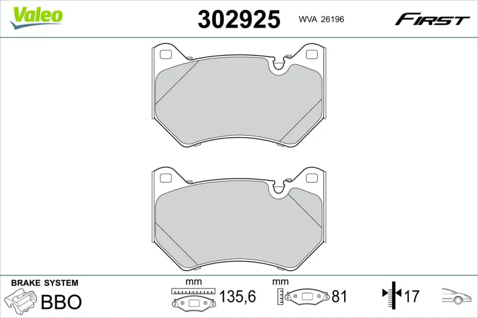 Передние тормозные колодки valeo phc 302925