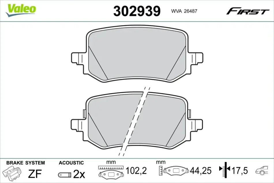 Гальмівні колодки First HYUNDAI TUCSON ""R""20>> Valeo phc ""302939" (фото 1)