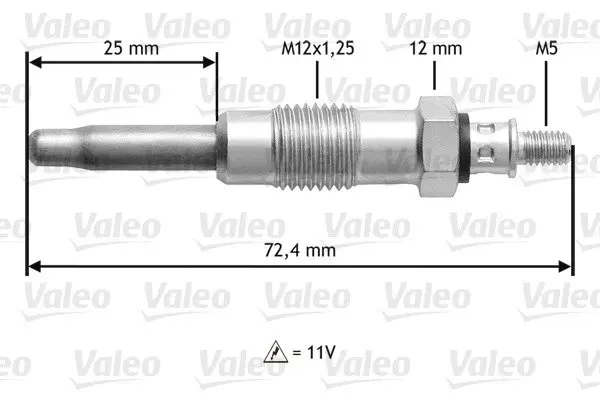 VALEO BMW свічка розжарювання 2.4D,2.5D Valeo phc 345100 (фото 1)
